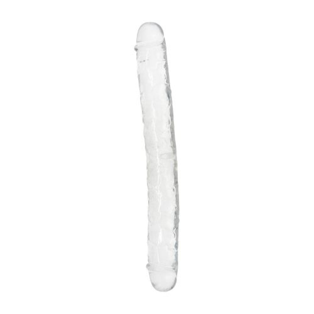 Large Double Ended Jelly Dildo Natural Living 38 cm.