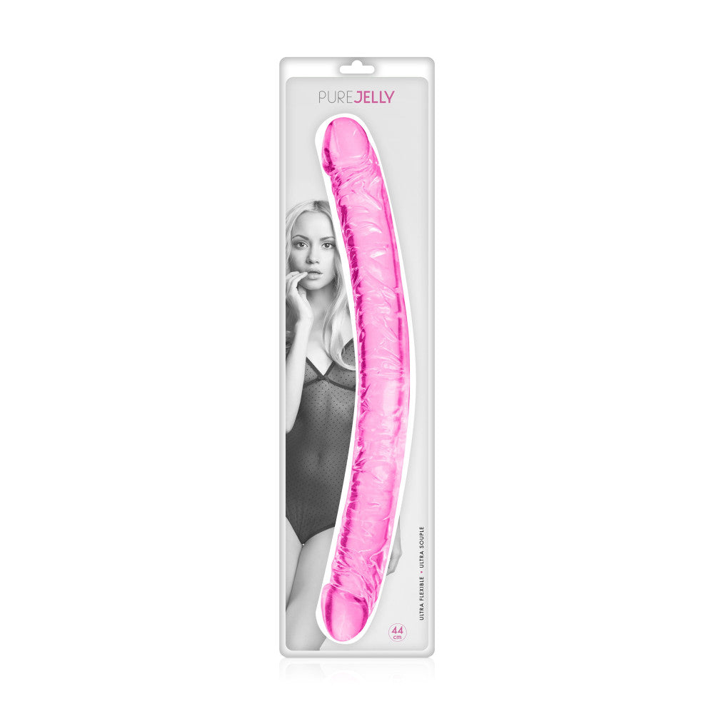 Large Double Ended Jelly Dildo Pure Jelly Pink 44 cm.