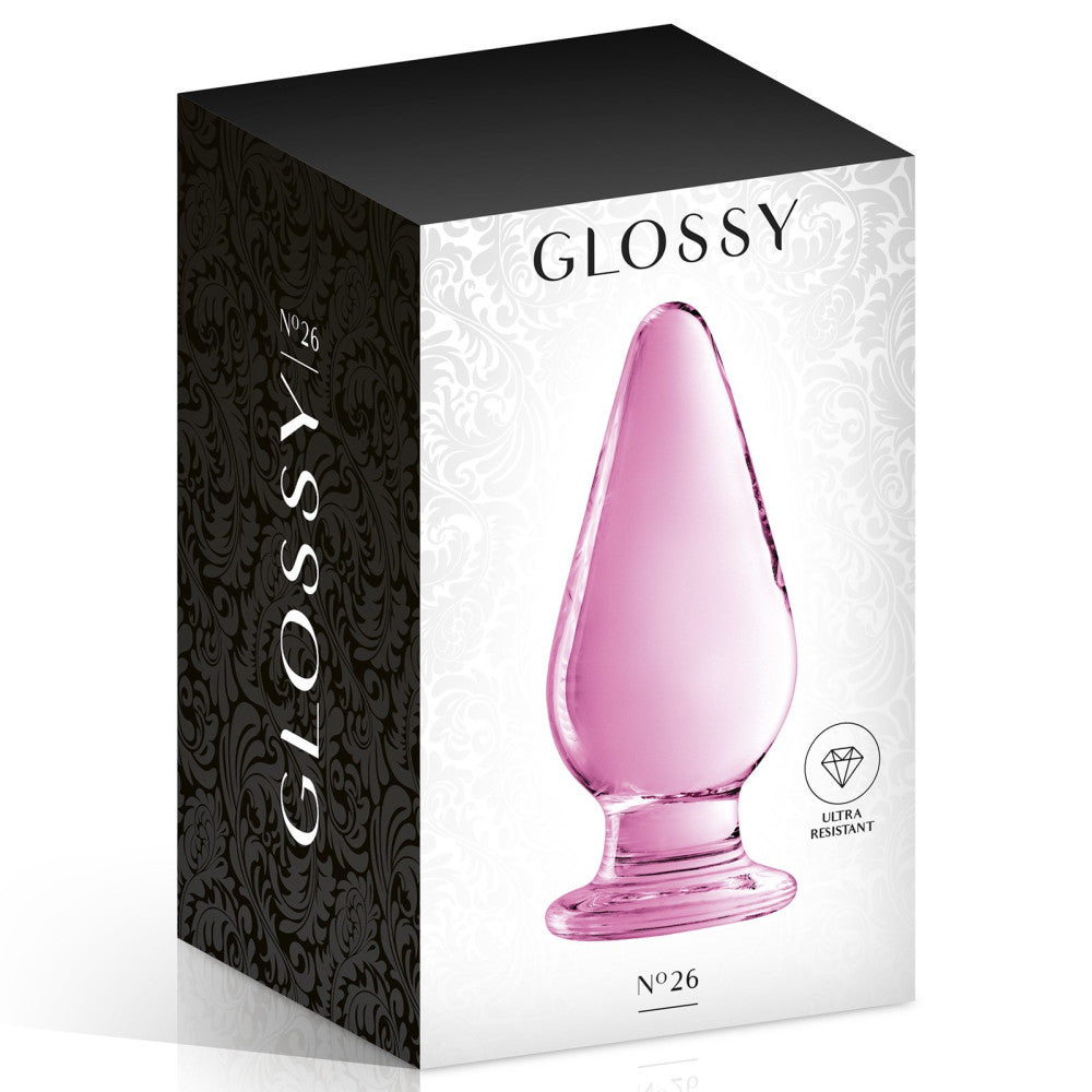 Large Glass Butt Plug Glossy #26 Pink