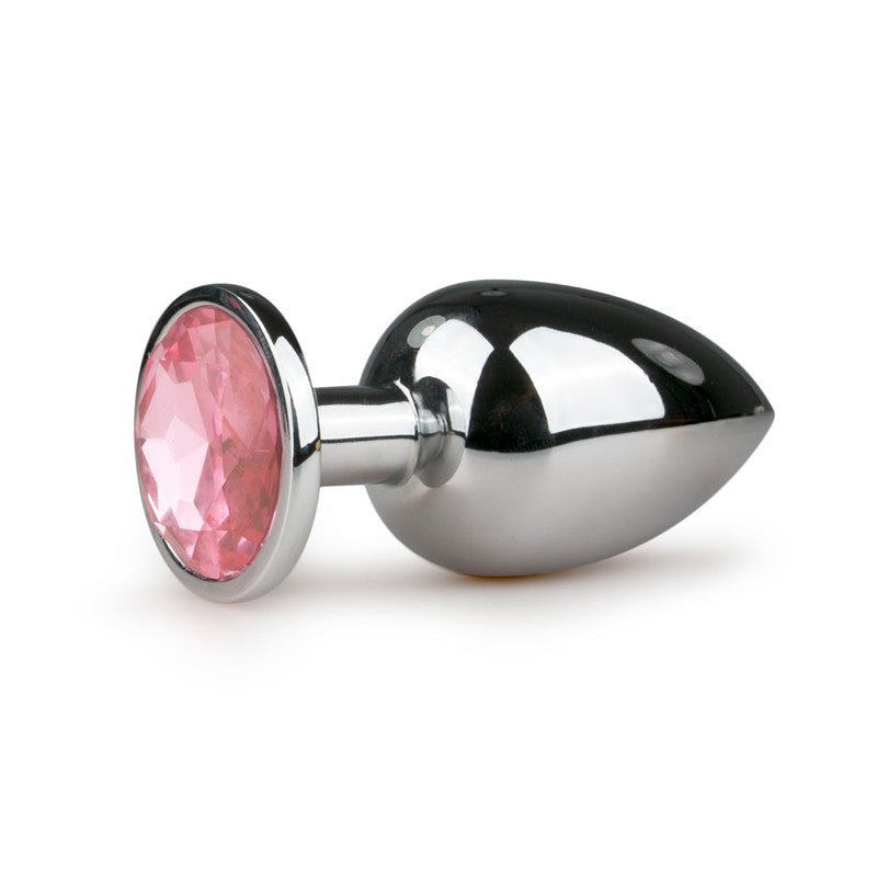 Large Metal Butt Plug With Pink Jewel