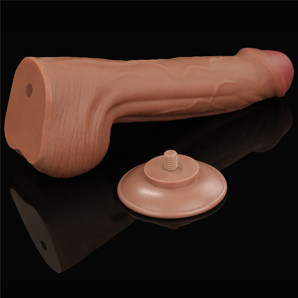 Large Realistic Dildo with Vacuum Attachment Sliding Skin Dong 11.5"