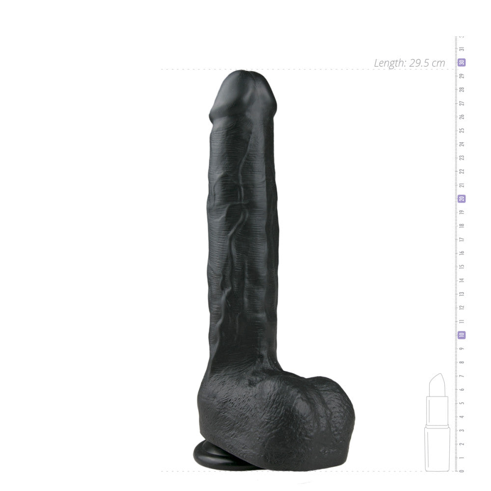 Large Realistic Dildo with Vacuum Base 29.5 cm Black