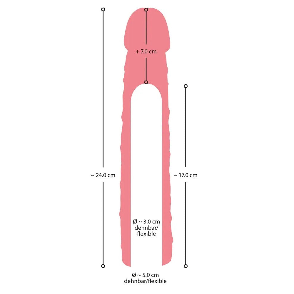 Large Realistic Penis Extender Nature Skin +7 cm.