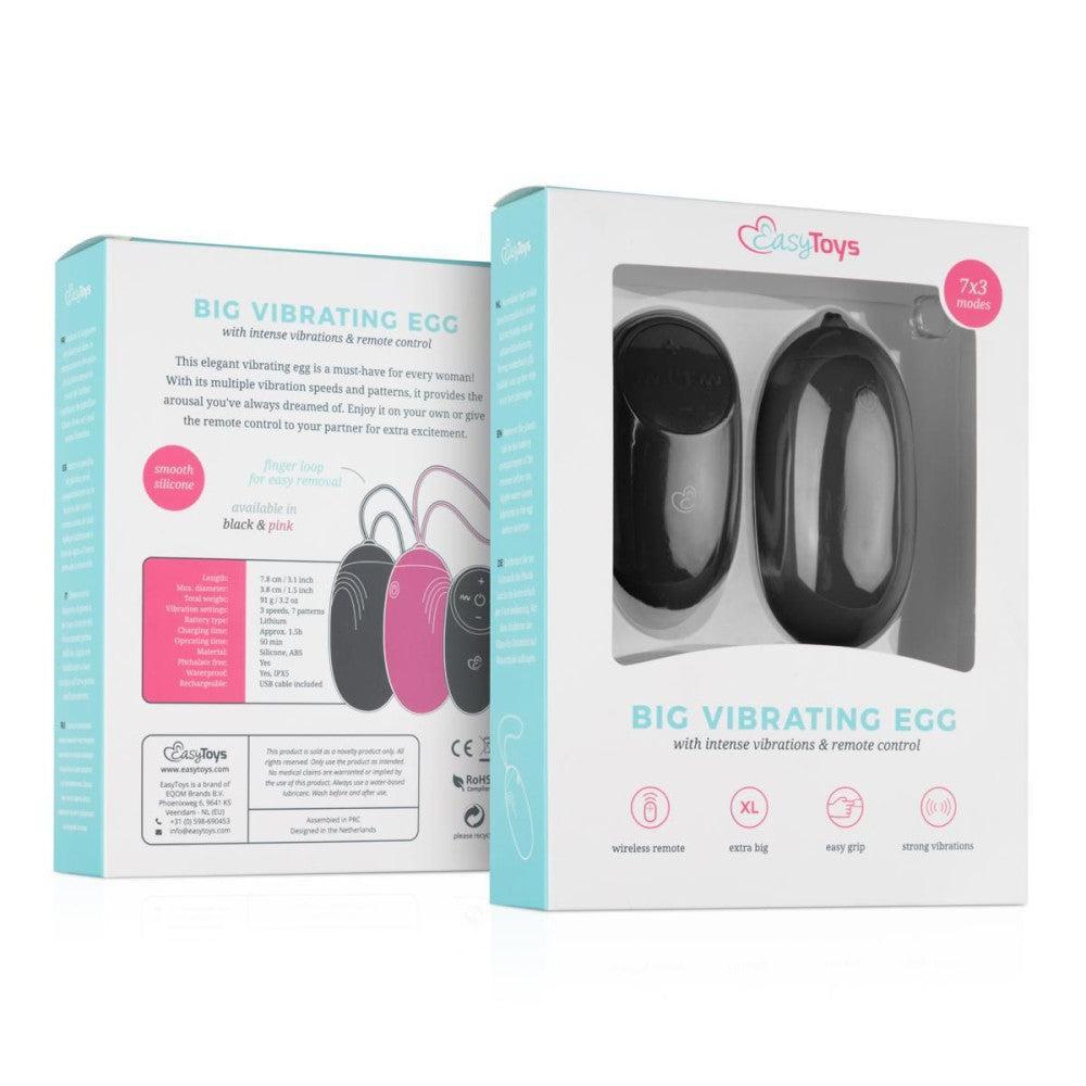 Large Vibrating Silicone Egg Big Egg XL Black