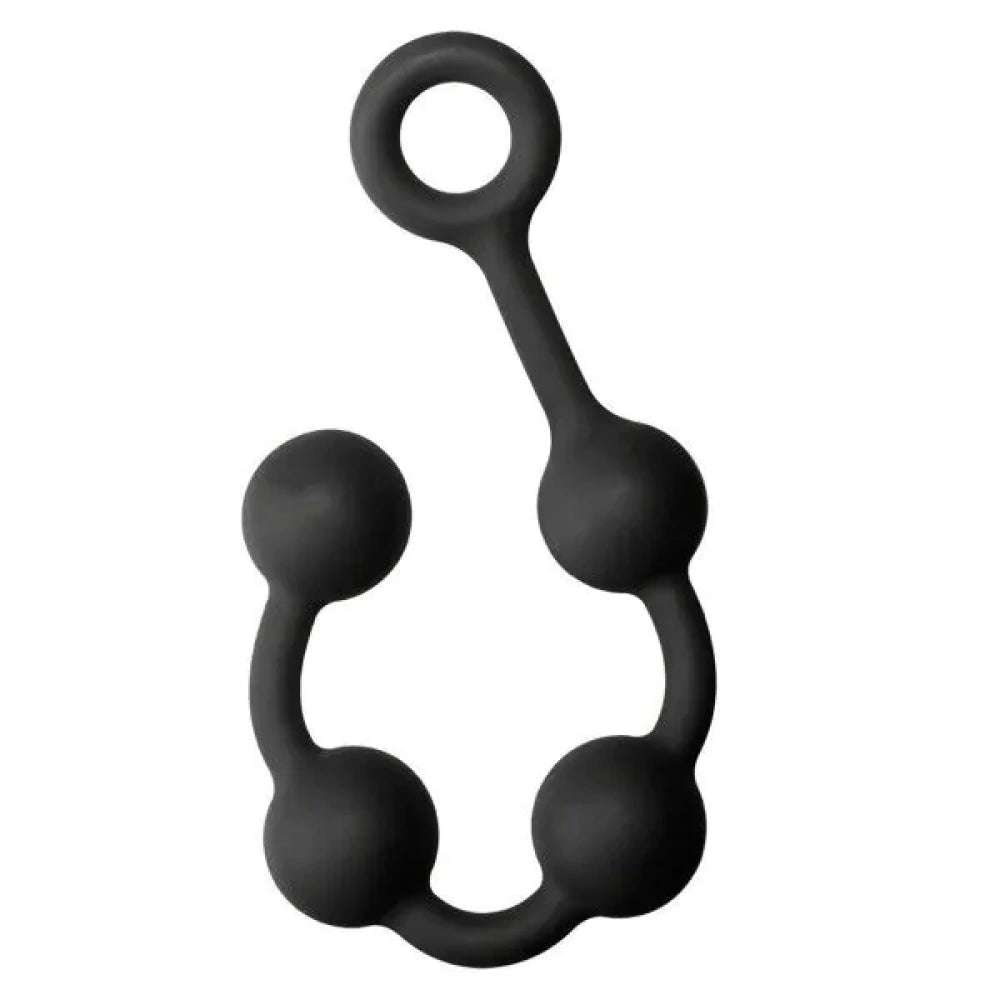 Large anal rosary silicone Beads 33 cm. black