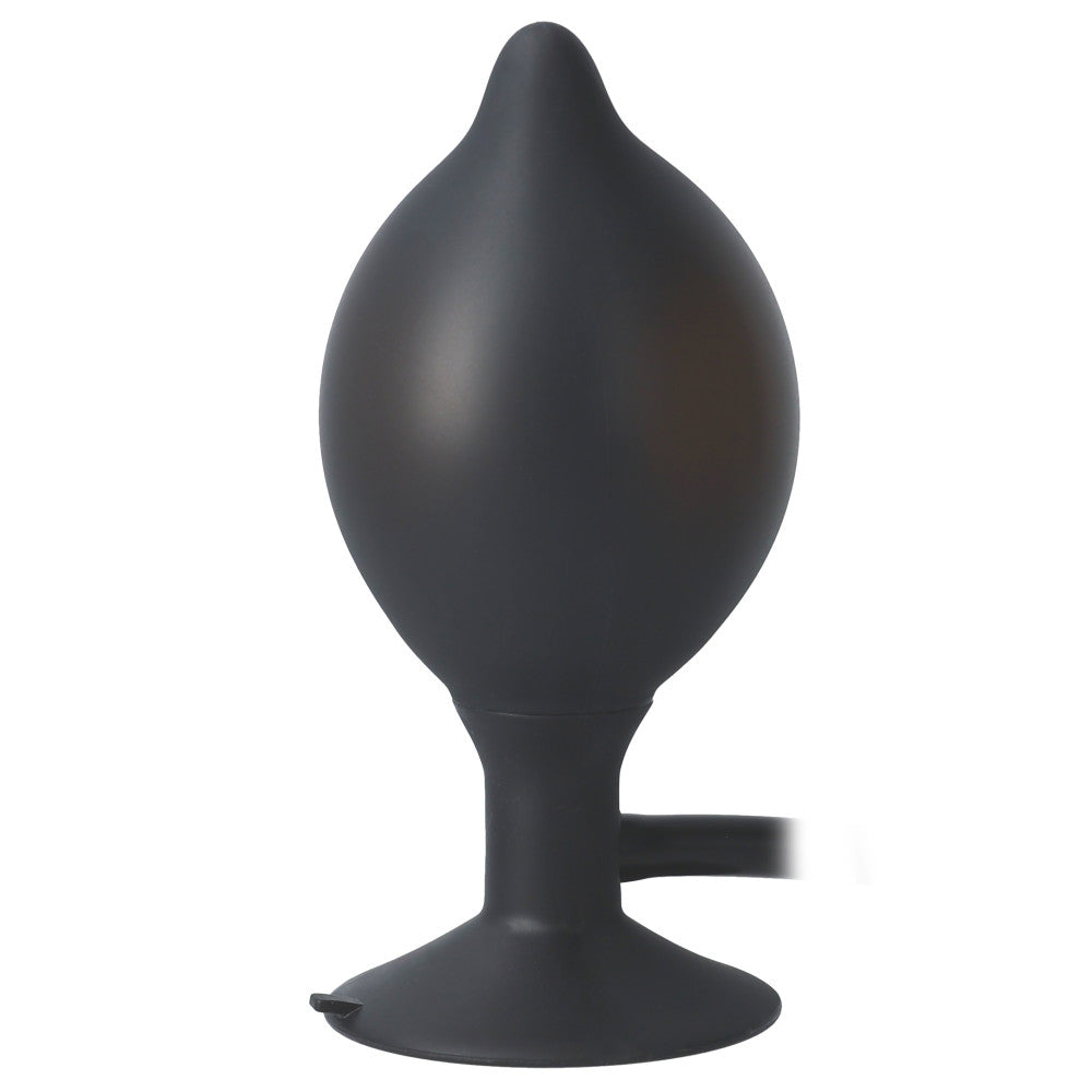 Large Inflatable Silicone Butt Plug Classic Black