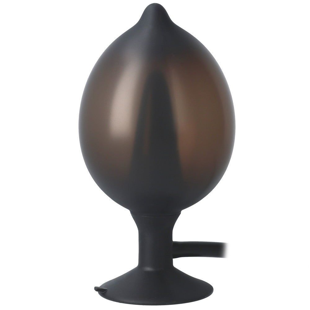 Large Inflatable Silicone Butt Plug Classic Black