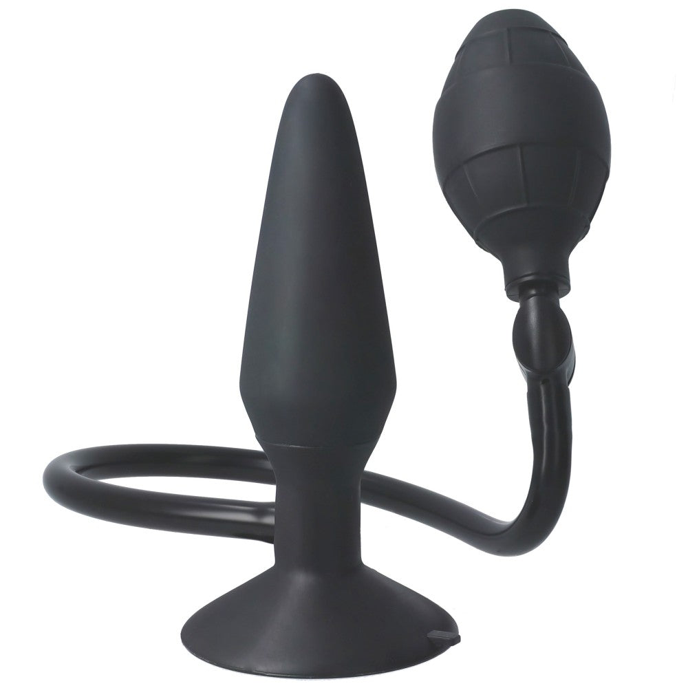 Large Inflatable Silicone Butt Plug Classic Black