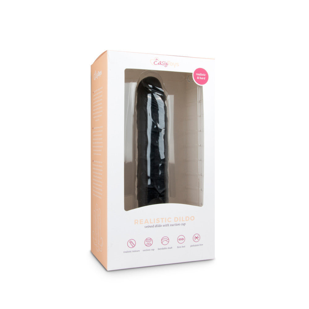 Large realistic dildo Easy black 28.5 cm.