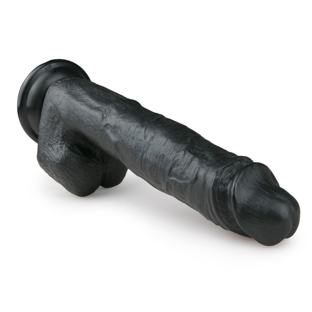 Large realistic dildo with testicles Easy 26.5 cm. black