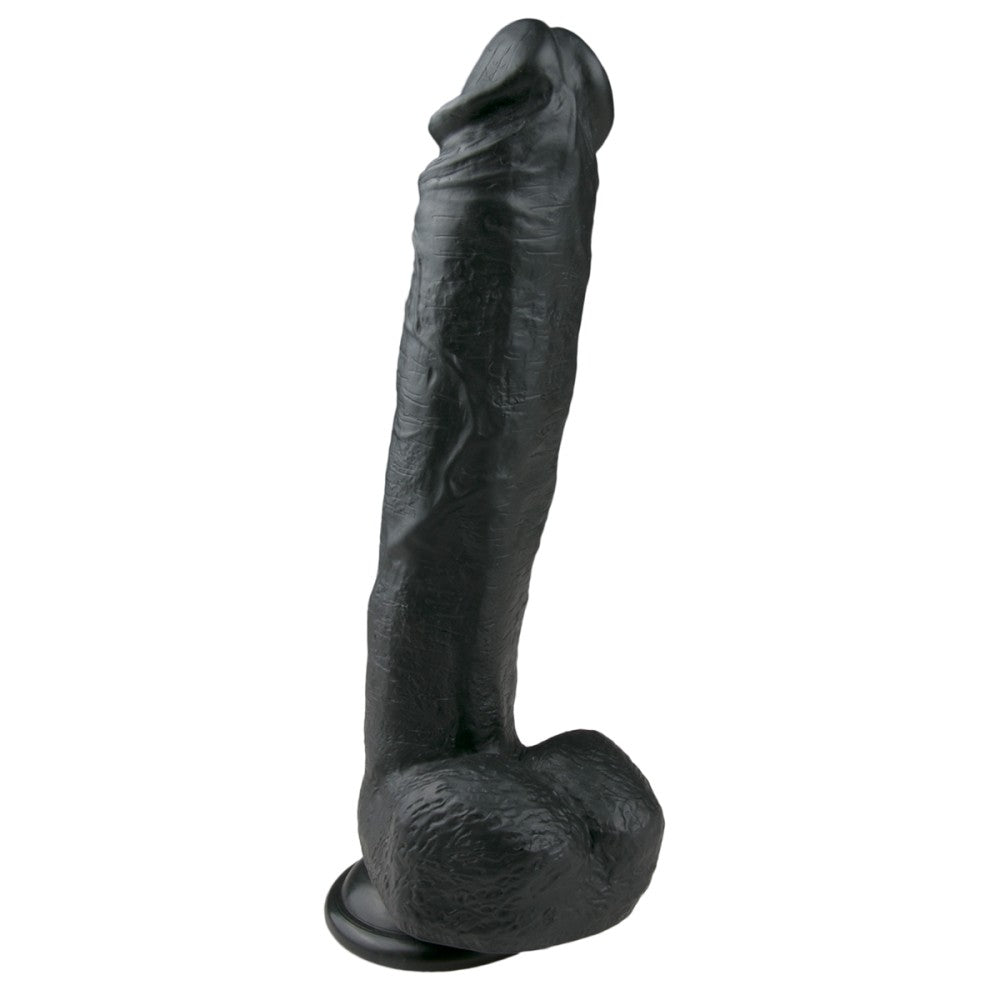 Large realistic dildo with testicles Easy 26.5 cm. black