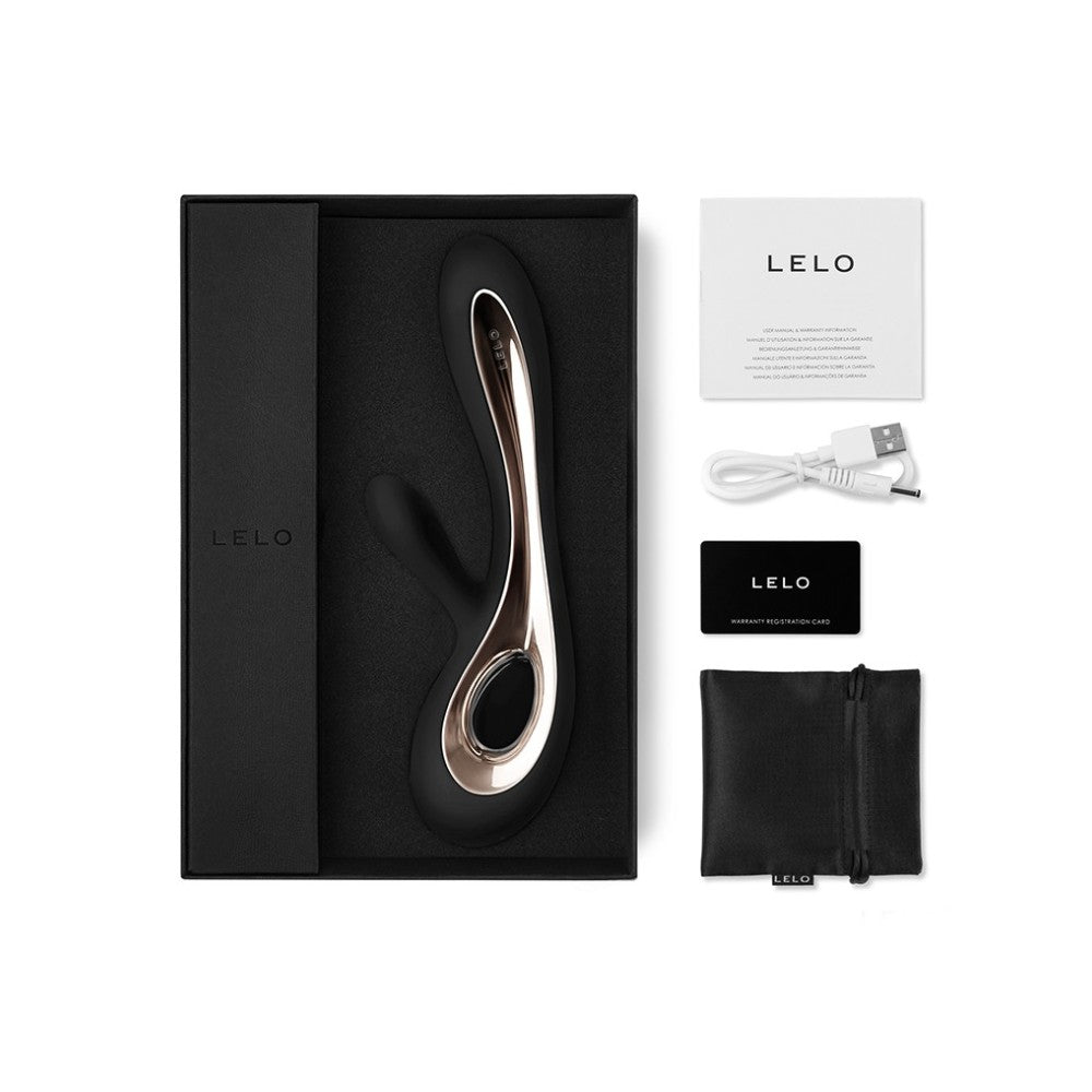 Lelo Soraya 2 Luxury Silicone Rechargeable G-spot Rabbit Vibrator Black