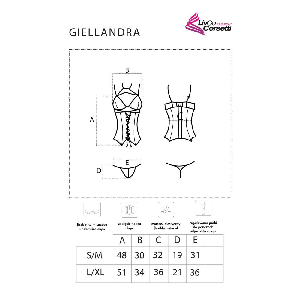 Livco Giellandra Corset & Thong Lingerie Set