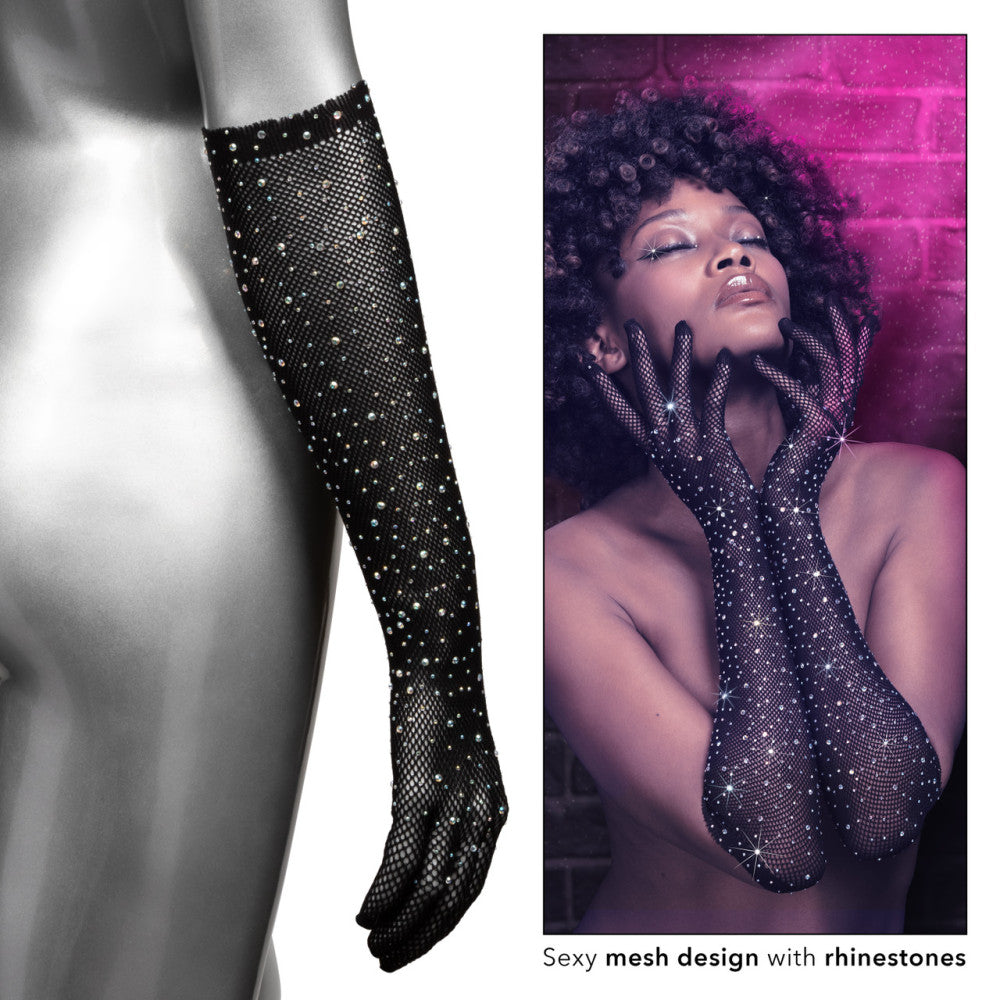 Long Mesh Gloves with Radiance Crystals