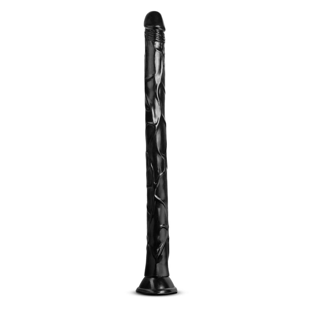 Long realistic dildo with vacuum base Jet Black Mamba black