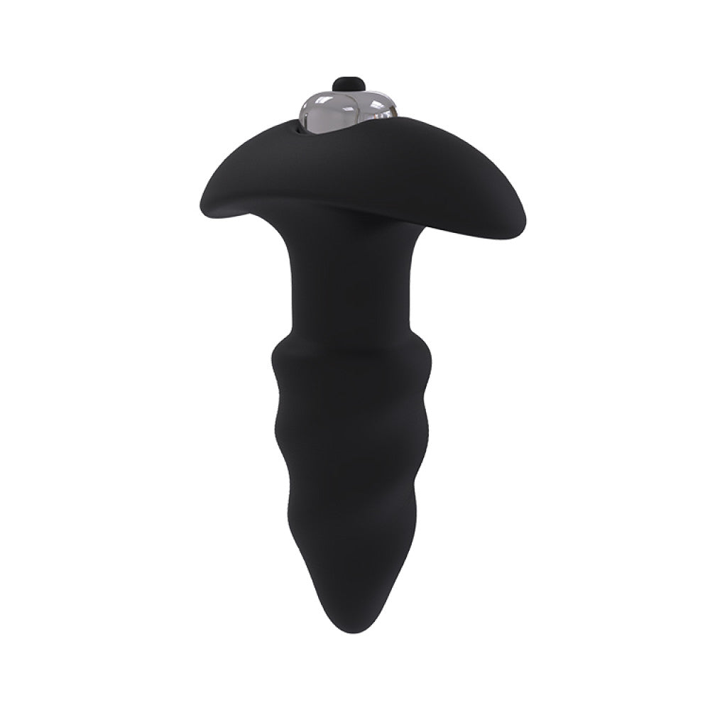 Love Arrow Silicone Vibrating Butt Plug Black