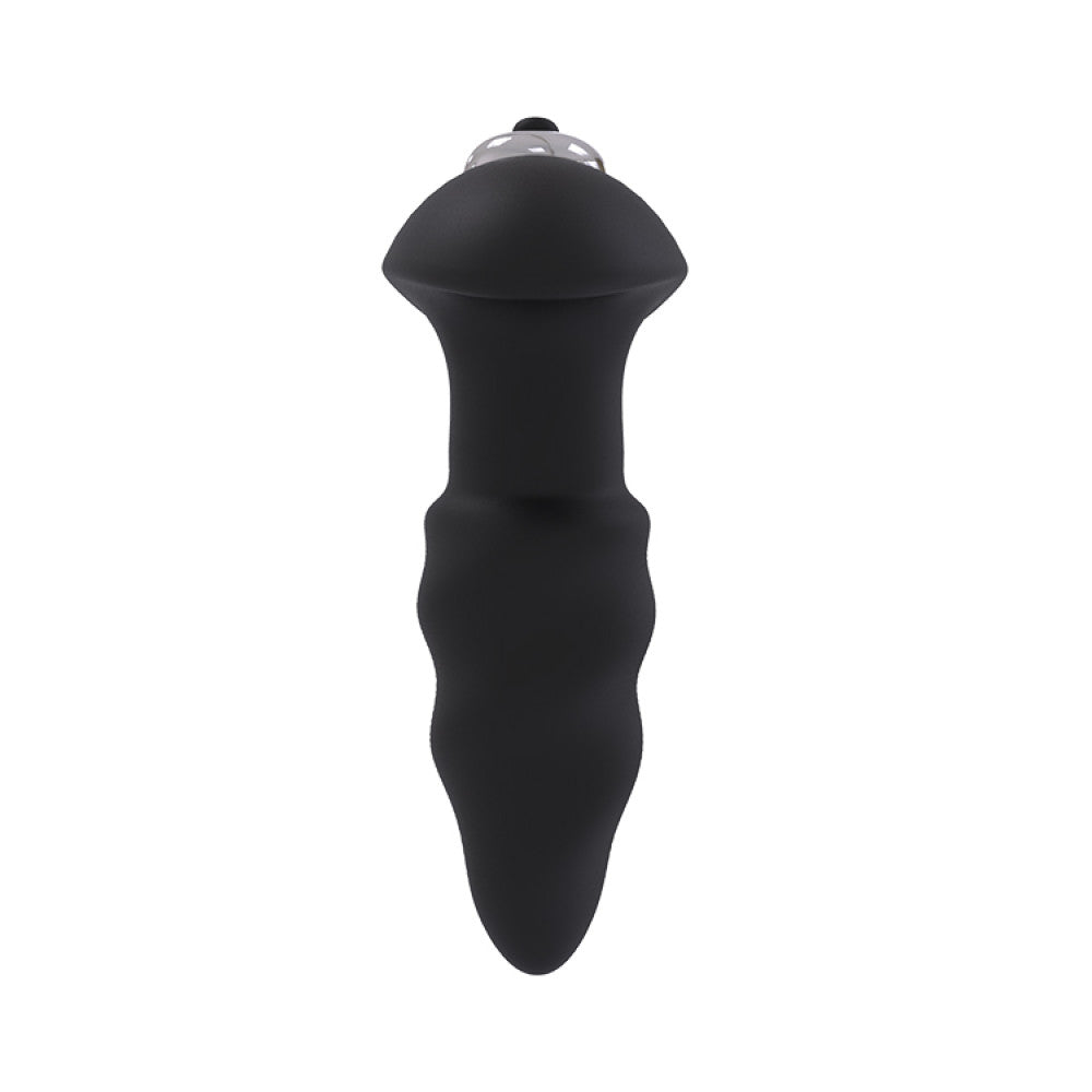 Love Arrow Silicone Vibrating Butt Plug Black