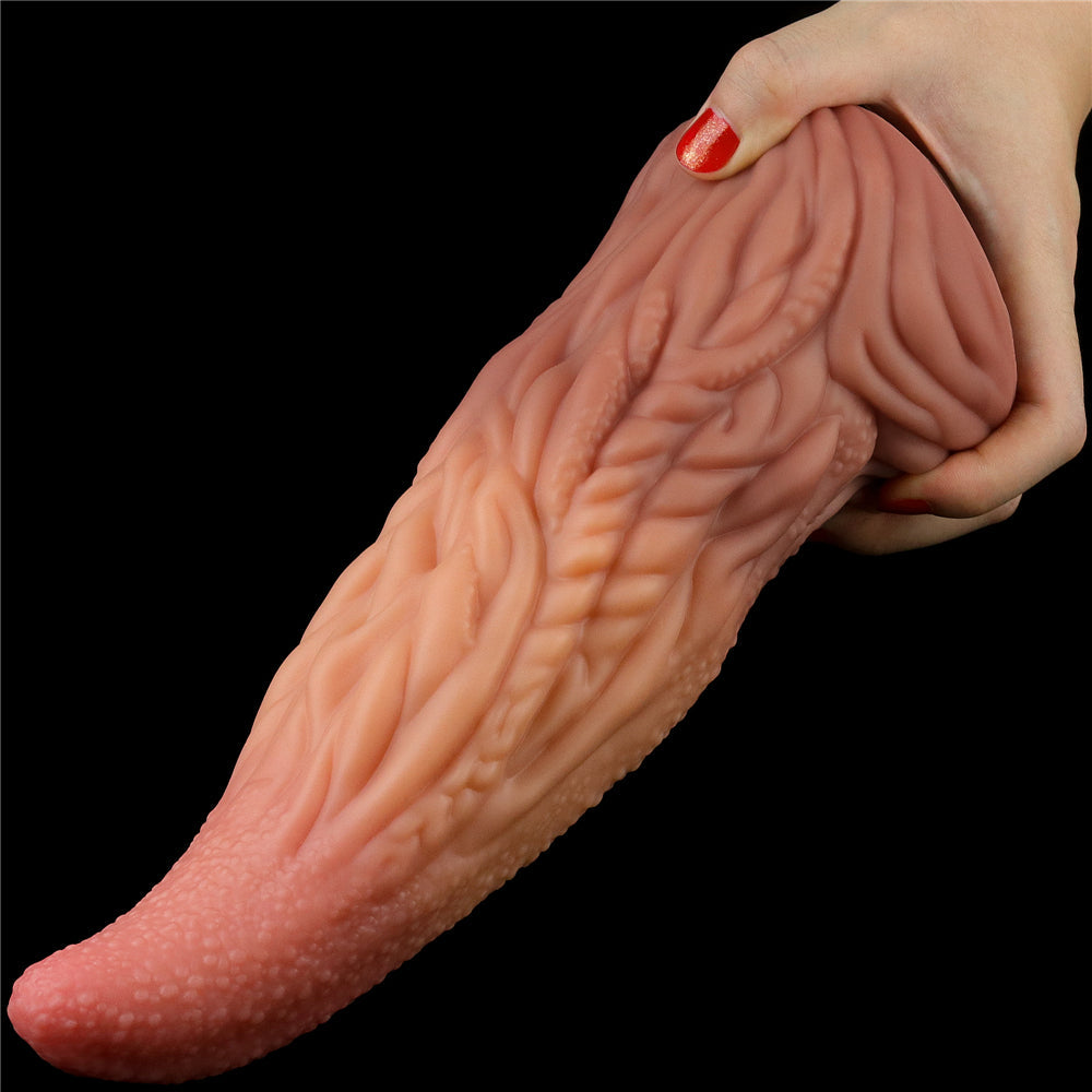 Love Toy Double Layer Silicone Creature Tongue Dildo