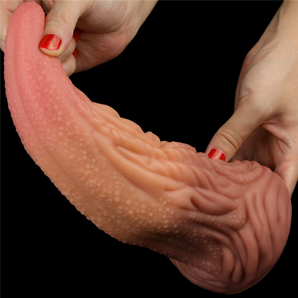 Love Toy Double Layer Silicone Creature Tongue Dildo