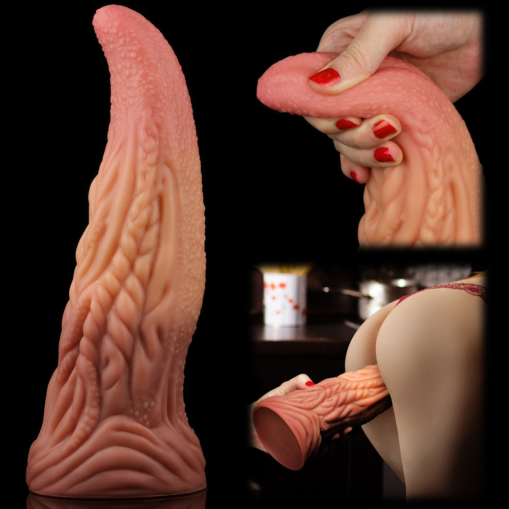 Love Toy Double Layer Silicone Creature Tongue Dildo