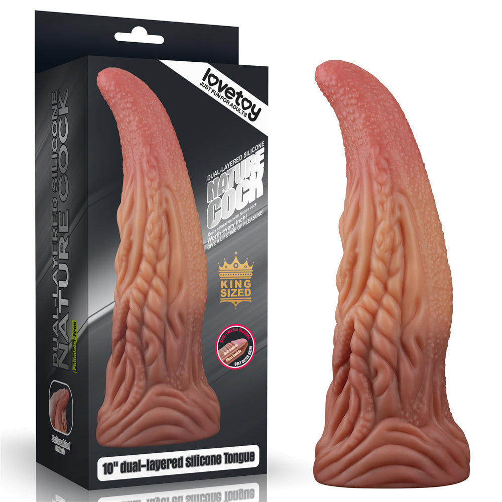 Love Toy Double Layer Silicone Creature Tongue Dildo