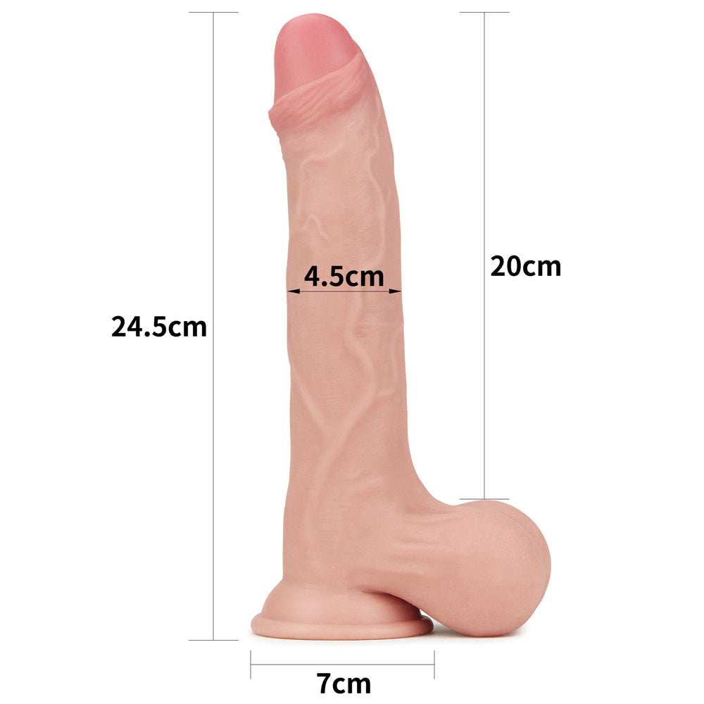 Love Toy Sliding Skin 9.5" Double Layer Realistic Dildo