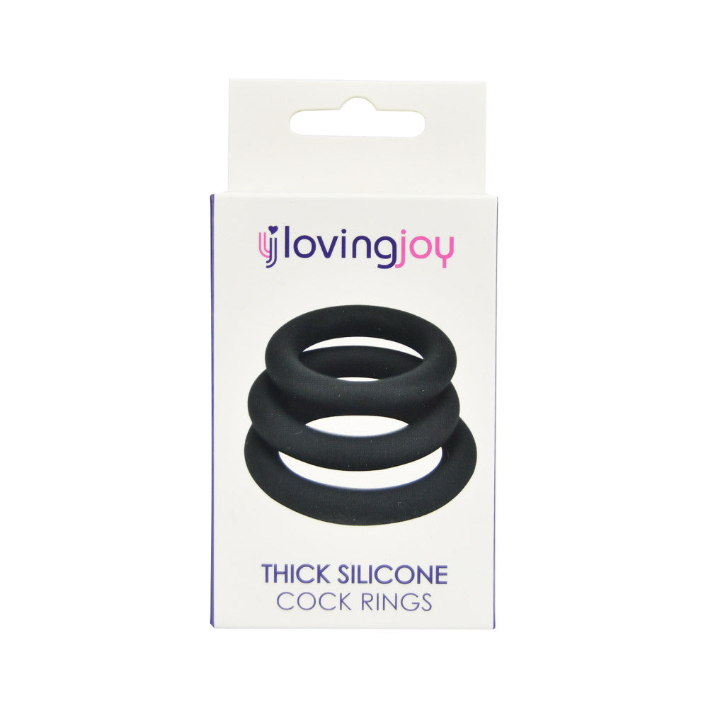 Loving Joy silicone penis ring set black