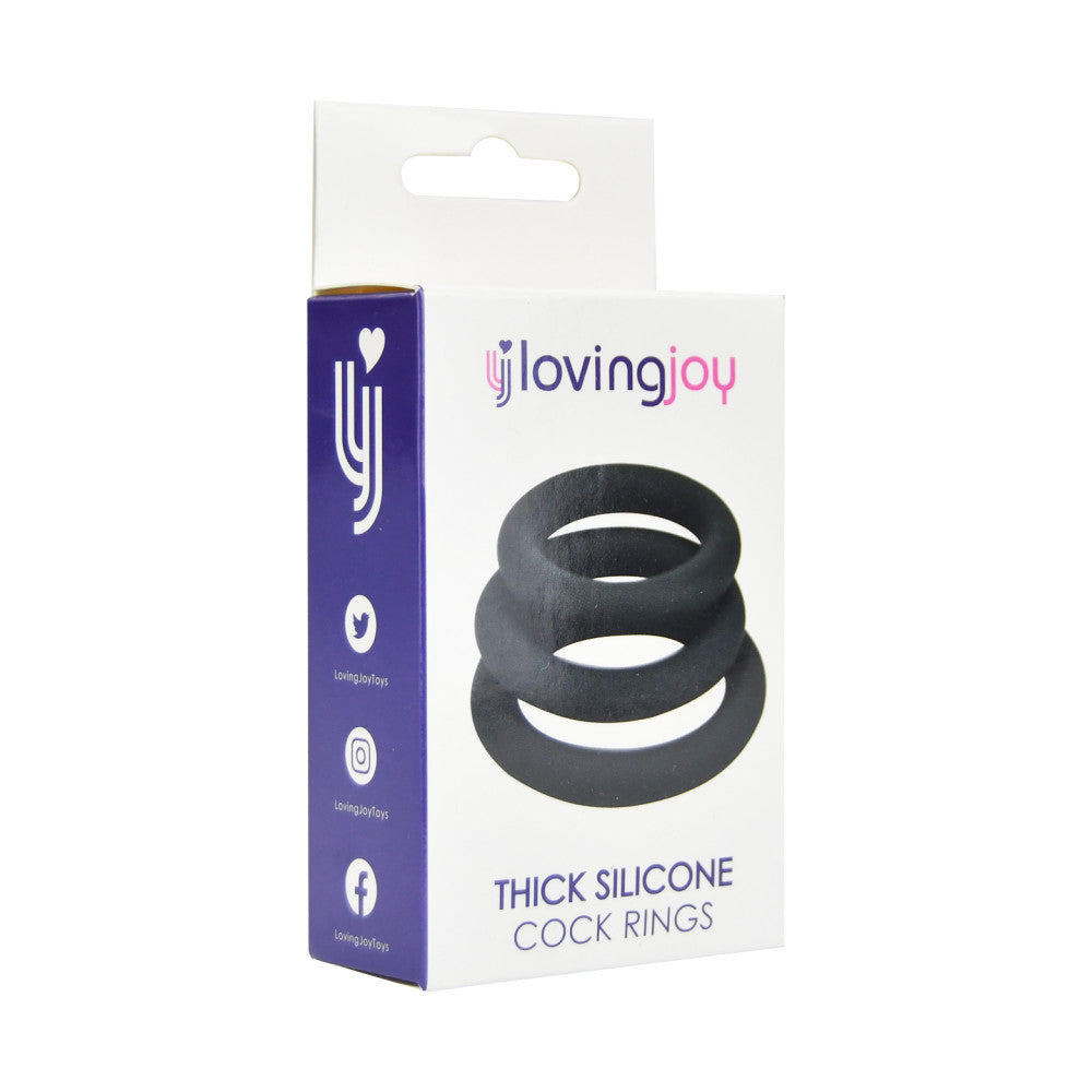 Loving Joy silicone penis ring set black