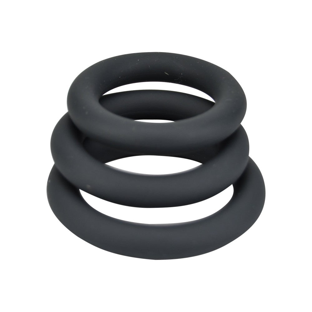 Loving Joy silicone penis ring set black