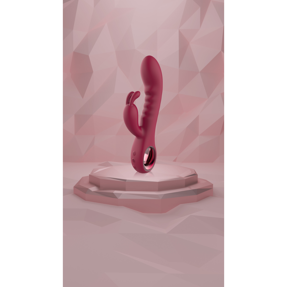 Luxurious Silicone Rabbit Vibrator Glam Red