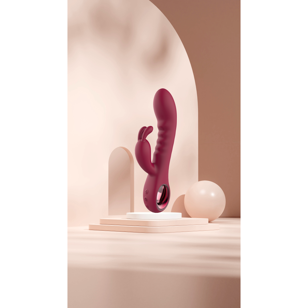 Luxurious Silicone Rabbit Vibrator Glam Red