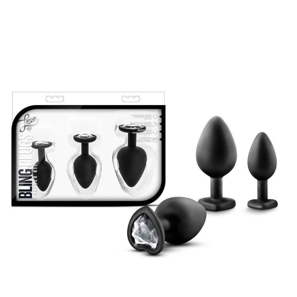 Luxury Crystal Heart Butt Plug Bling Plugs Training Kit