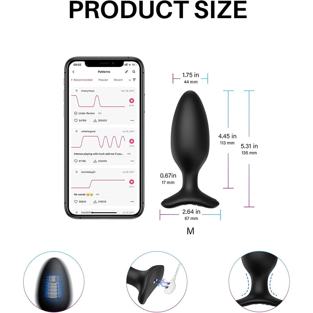 Luxury Vibrating Anal Stimulator with App Lovense Hush 2 M