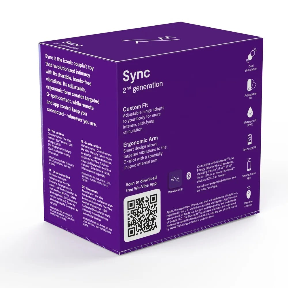 Luxury stimulator for couples with App We Vibe Sync 2 purple