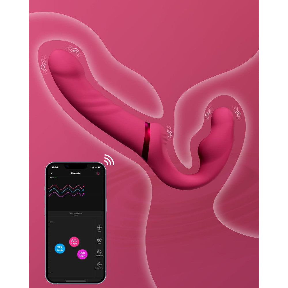 Luxury strapless vibrator with 3 motors and App Lovense Lapis