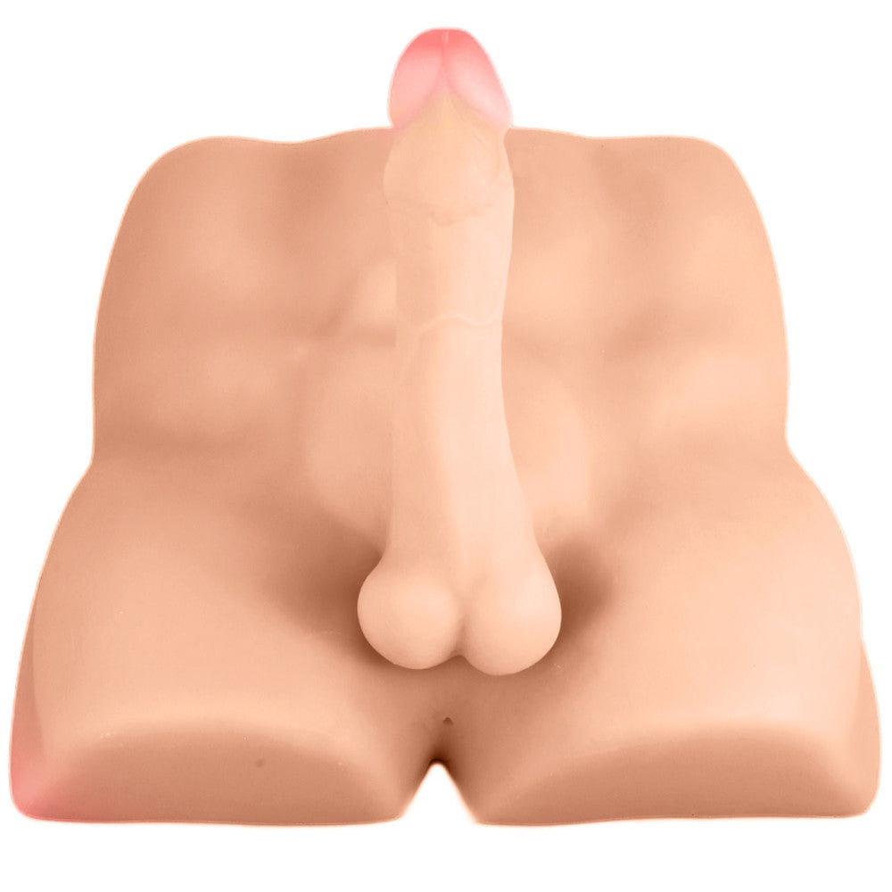 Male torso with flexible penis and opening Rough Rider