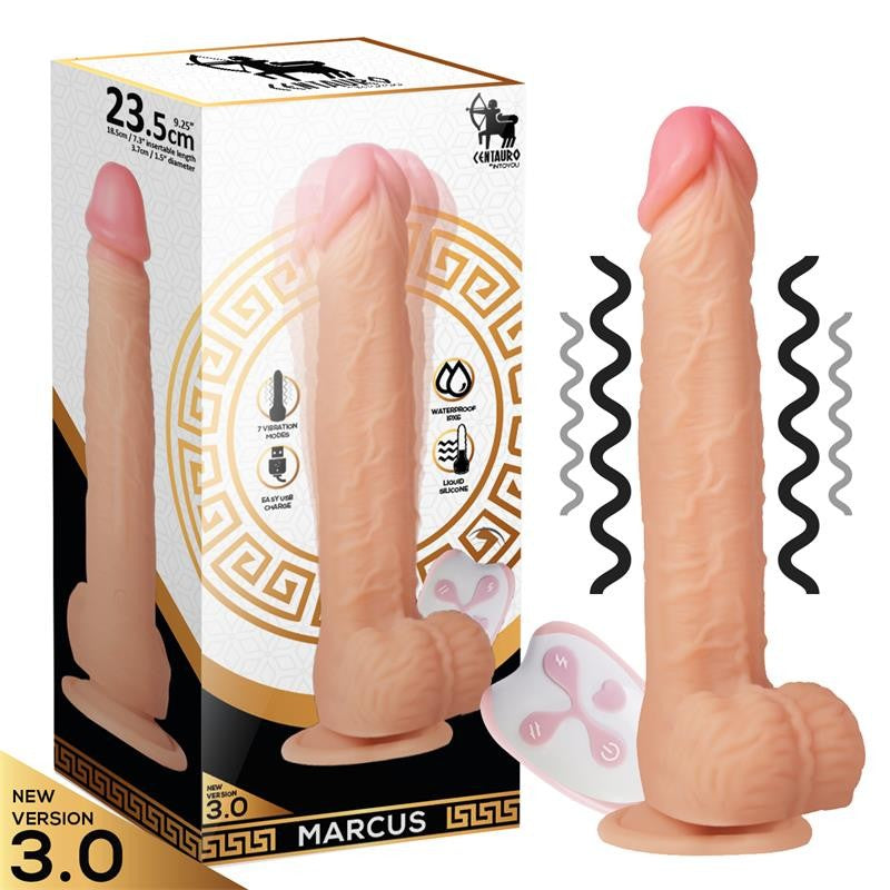 Marcus Silicone Rechargeable Vibrating Dildo with Remote