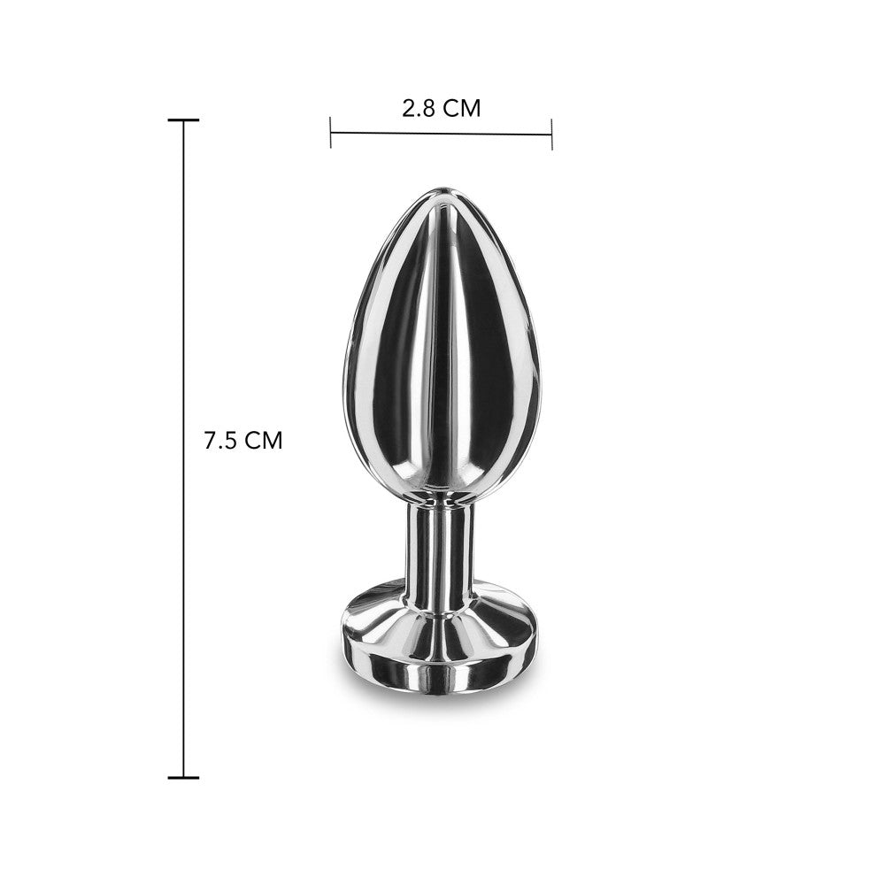 Massive Steel Butt Plug with Clear Crystal Playhouse