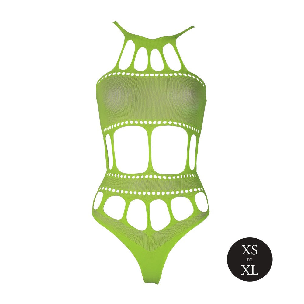 Mesh bodysuit Ouch! Glow In The Dark neon green