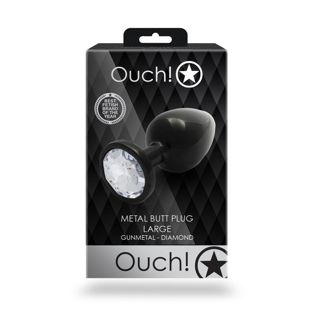 Metal Anal Plug with Crystal Ouch! L black