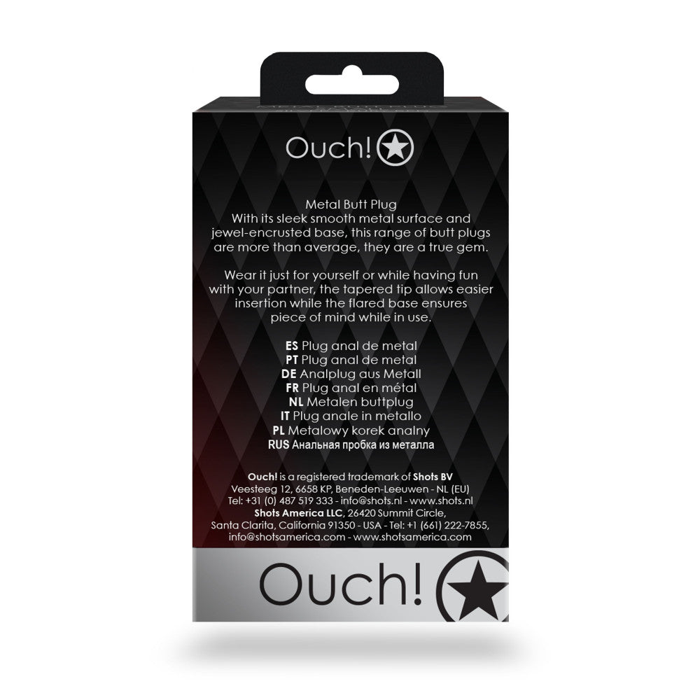 Metal Anal Plug with Crystal Ouch! M black