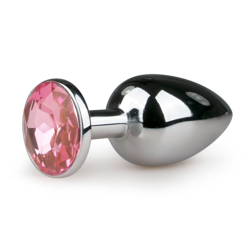 Metal Butt Plug jewelry with pink crystal small