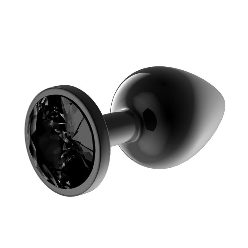 Metal Butt Plug with Blackgem Crystal Black