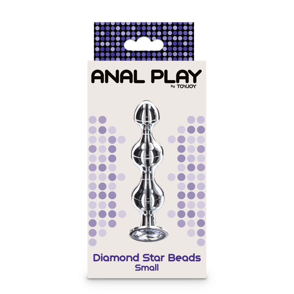 Metal anal toy with clear crystal Diamond Star Beads S