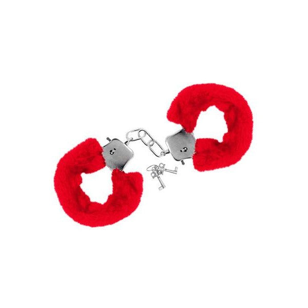 Metal handcuffs with fluff Sweet Caress red