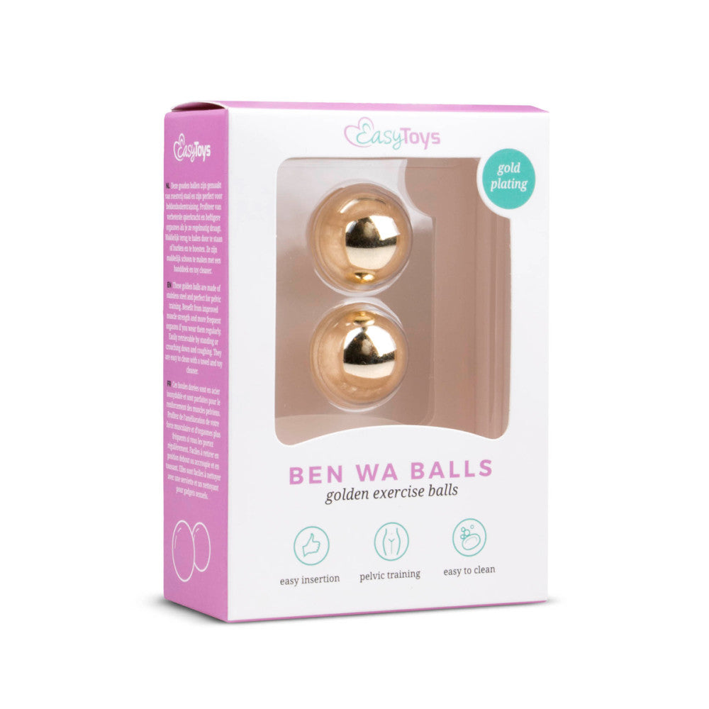 Metal vaginal balls in stainless steel in gold Ben Wa 2.2 cm.