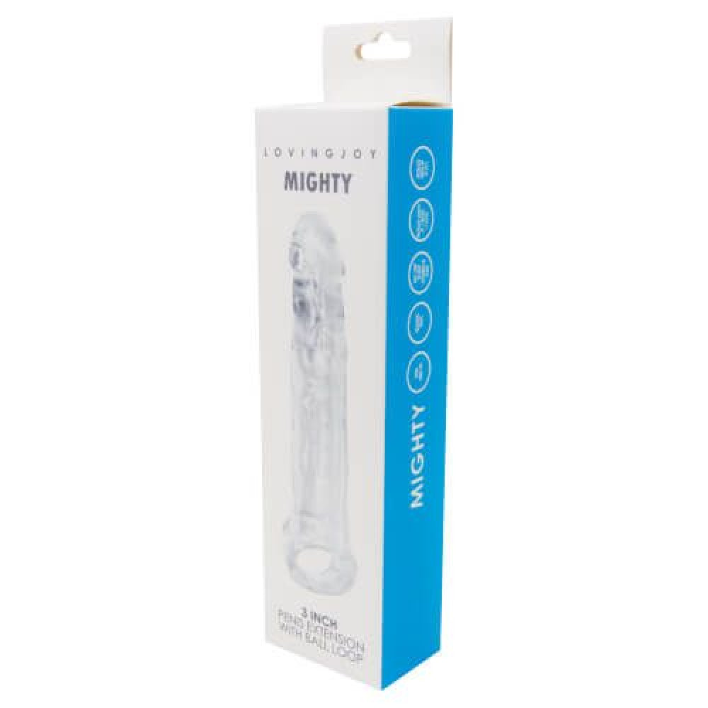 Mighty Extension Penis Extender and Thickener with Testicle Clip
