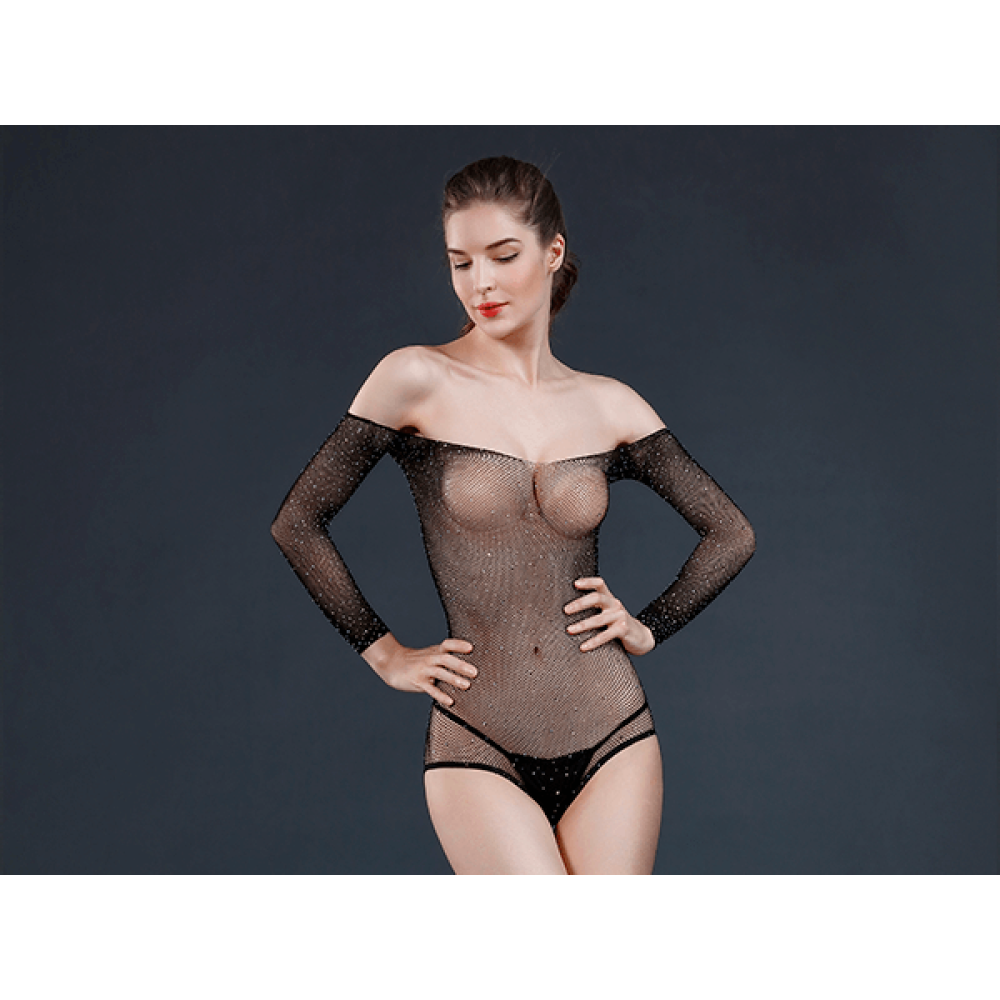 Moonlight M09 Erotic mesh bodysuit with crystals