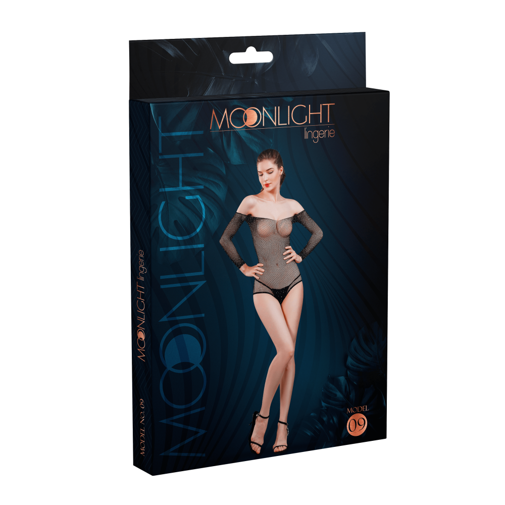 Moonlight M09 Erotic mesh bodysuit with crystals