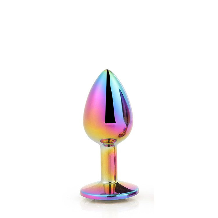 Multicolor metal butt plug with crystal S